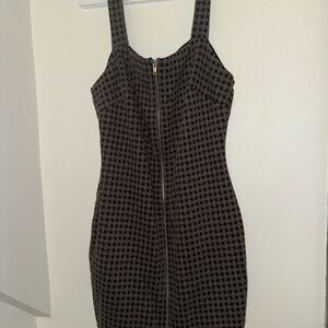 Cameo Checkered Mini Dress